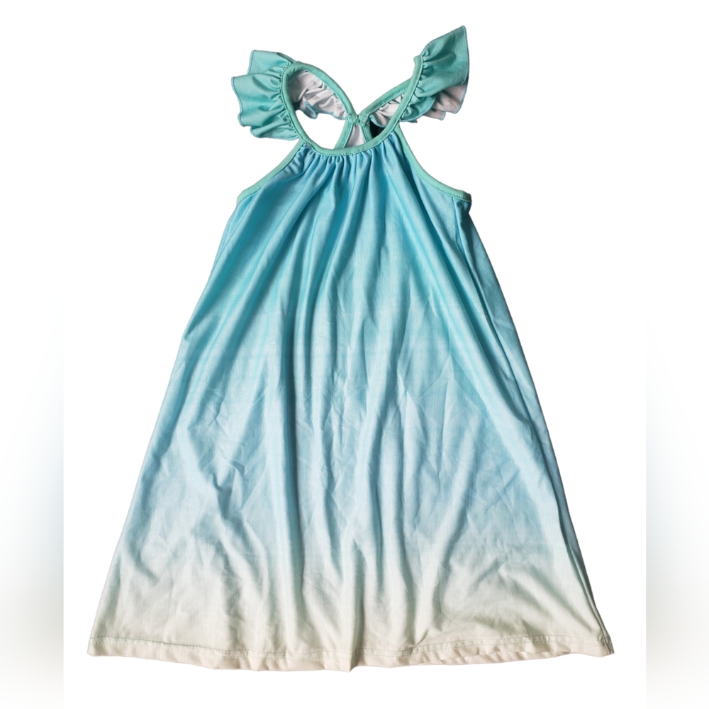 Size 8 Ruffle Sleeve Sunshine Swing Ombre Summer Dress